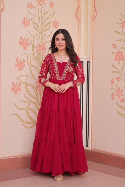 Premium Sequined & Zari Embroidered Gown - Shop Now