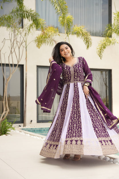 Designer Gown-Dupatta Collection | Zari & Sequin Embroidery