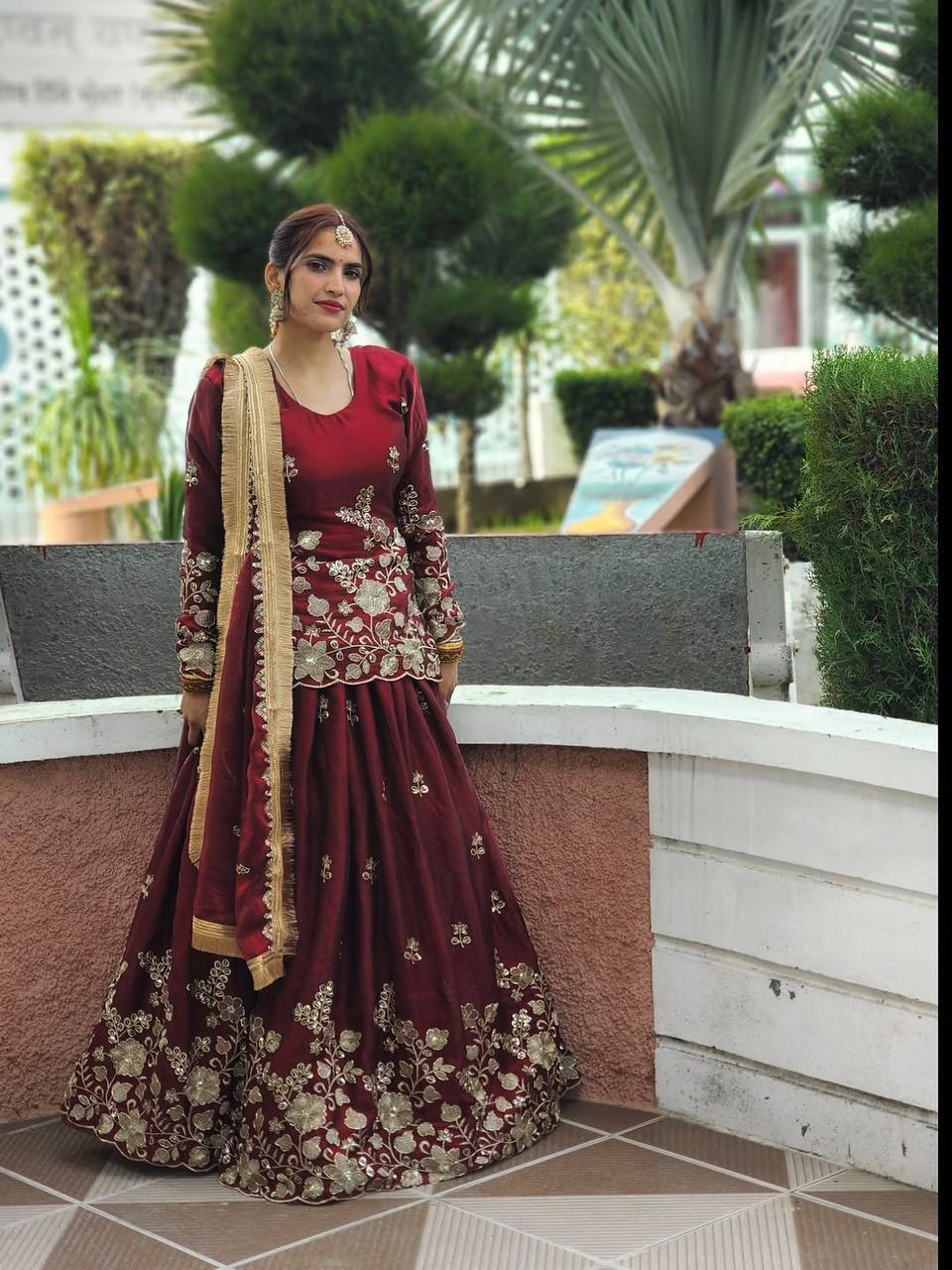 RangBhoomi Designer Party Wear Collection - Elegant Two Tone Fandy Silk Ensemble