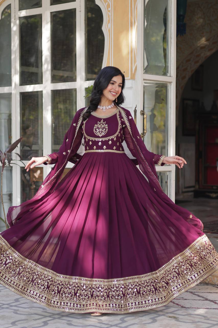 Indian Wedding Gown with Dupatta - Party Wear 2025