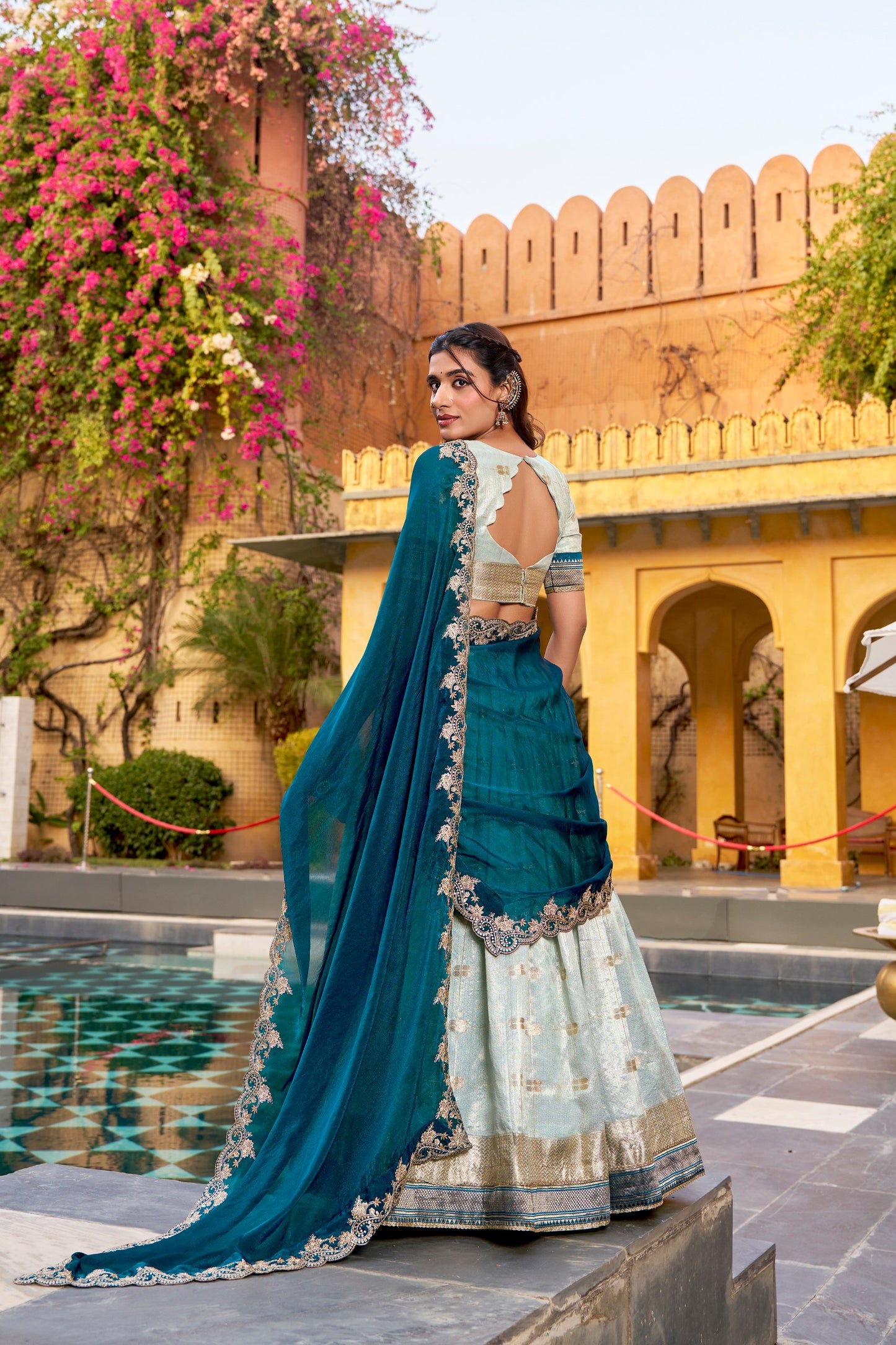 Elegant Woven Grace Lehenga with Royal Paithani Borders and Intricate Embroidery