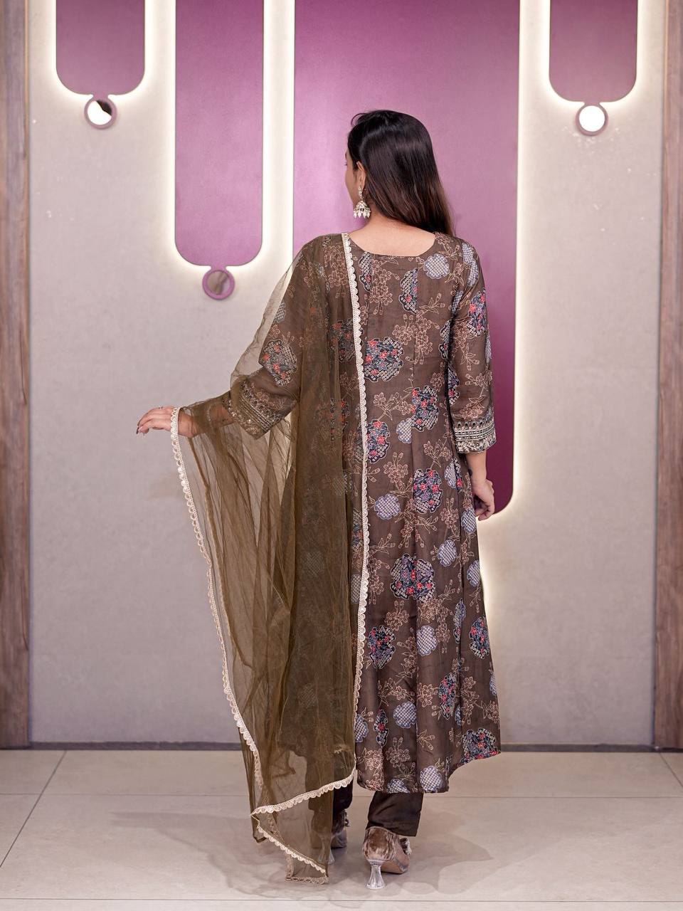 Elegant Anarkali Salwar Suit with Digital Print & Dupatta