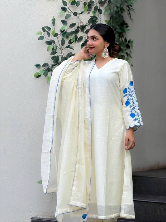 RangBhoomi Designer Summer Party Pants Set – Stylish & Comfortable Roman Silk Ensemble