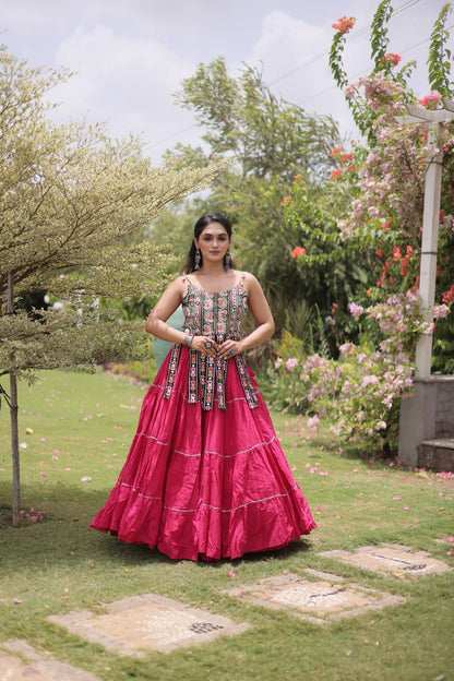 RangBhoomi Navratri Kora Cotton Lehenga Set — Full-Stitched Festive Ensemble