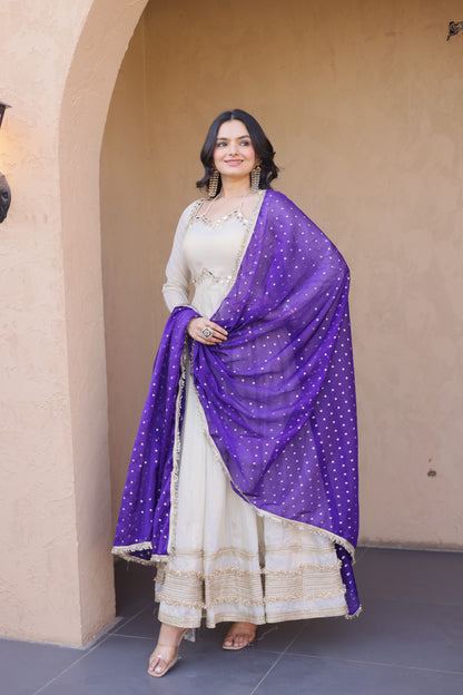 Elegant Gown with Dupatta Collection 2026 – Timeless Design with Classic Embroidery