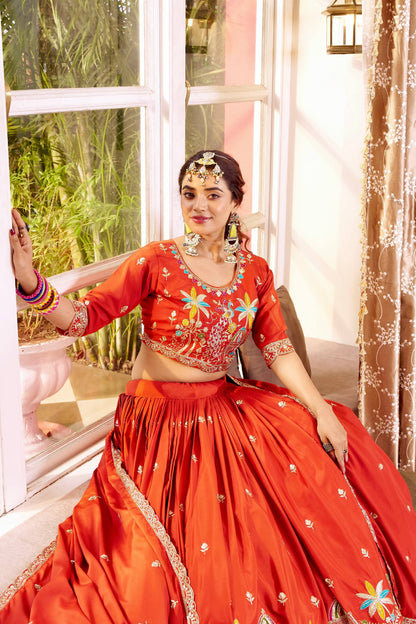 RangBhoomi New Launch Wedding Collection Bridal Lehenga Choli with Rich Embroidery and Silk Fabric