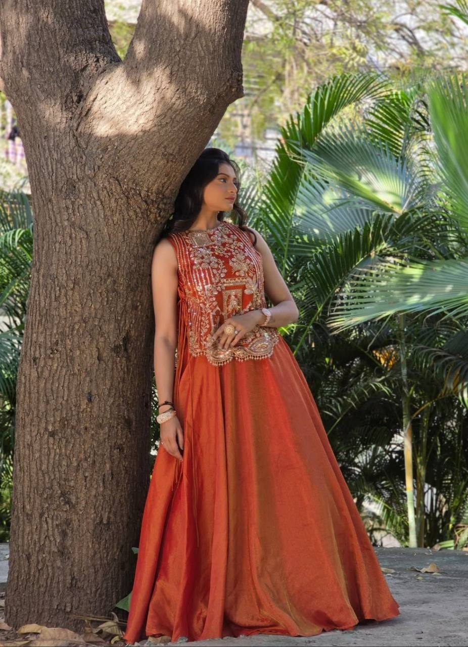 Exclusive Festival Special Vichitra Silk Lengha Choli Set