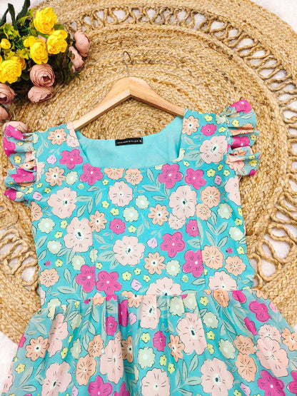 Floral Georgette Maxi Dress - Vacation Special Collection