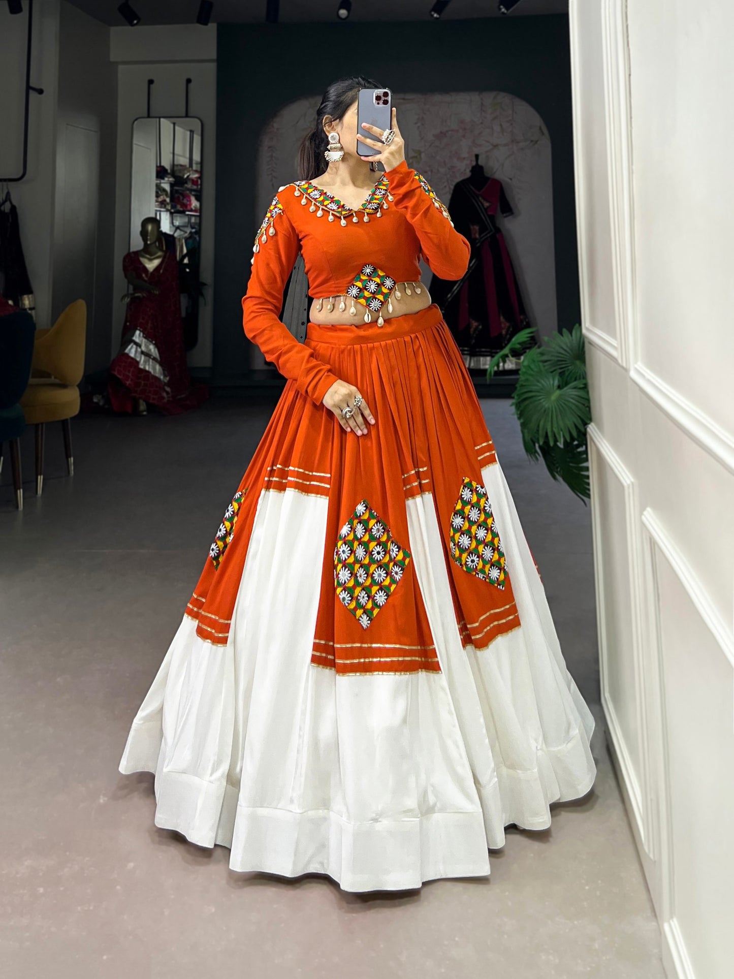 RangBhoomi Navratri Collection 2026 - Rayon Lehenga with Gamthi Patch & Gota Patti