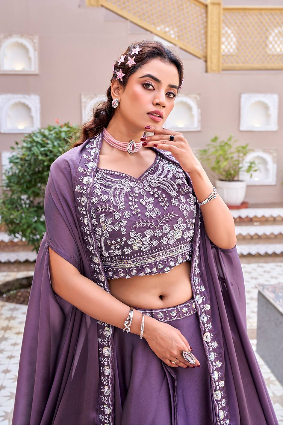 RangBhoomi Exclusive Wedding Special Lehenga Choli Set in Pure Rangoli Silk with Heavy Embroidery and Sequence Detailing