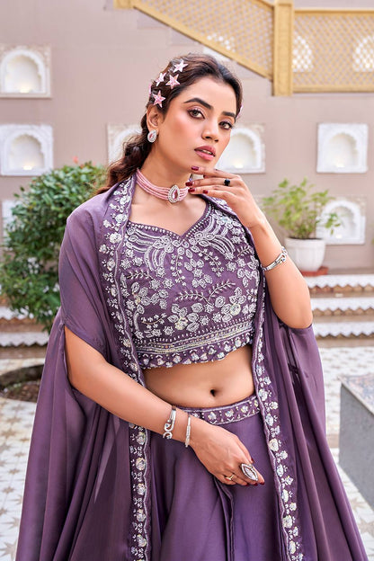 RangBhoomi Exclusive Wedding Special Lehenga Choli Set in Pure Rangoli Silk with Heavy Embroidery and Sequence Detailing