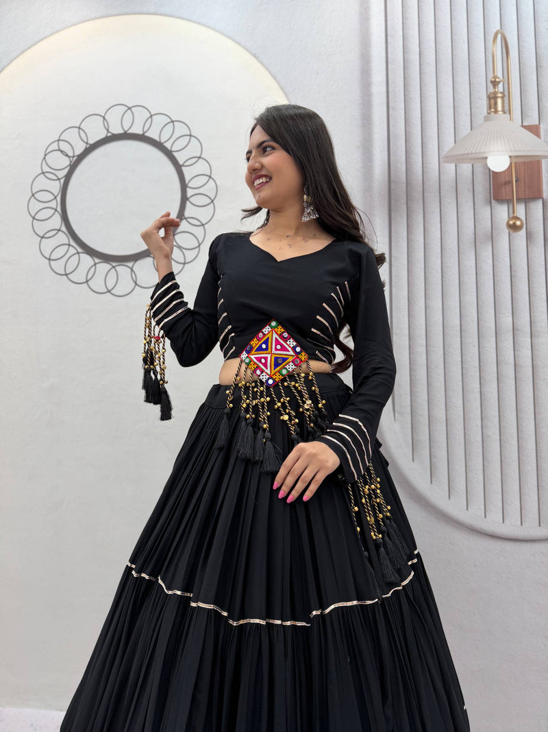 RangBhoomi Navratri Special Cotton Lehenga Choli — Big Flair 9+ Meter, Fully Stitched
