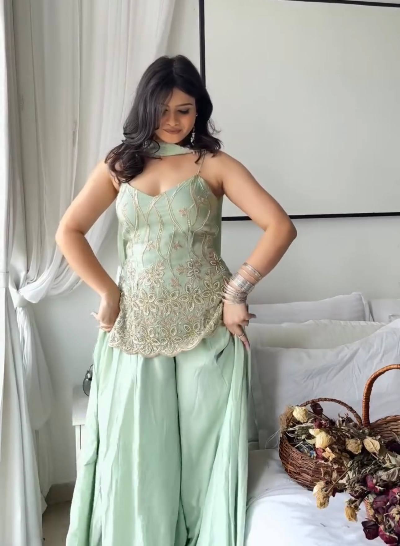 RangBhoomi Heavy Embroidered 3-Piece Suit Set with Fancy Lace (Faux Georgette)