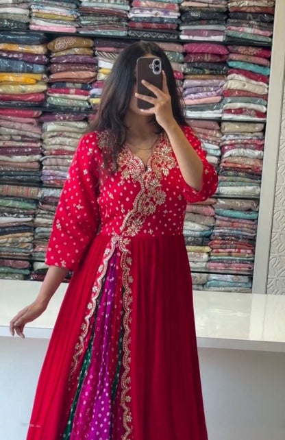 RangBhoomi Ethnic Anarkali Collection in Pastel Hues with Golden Embellishments