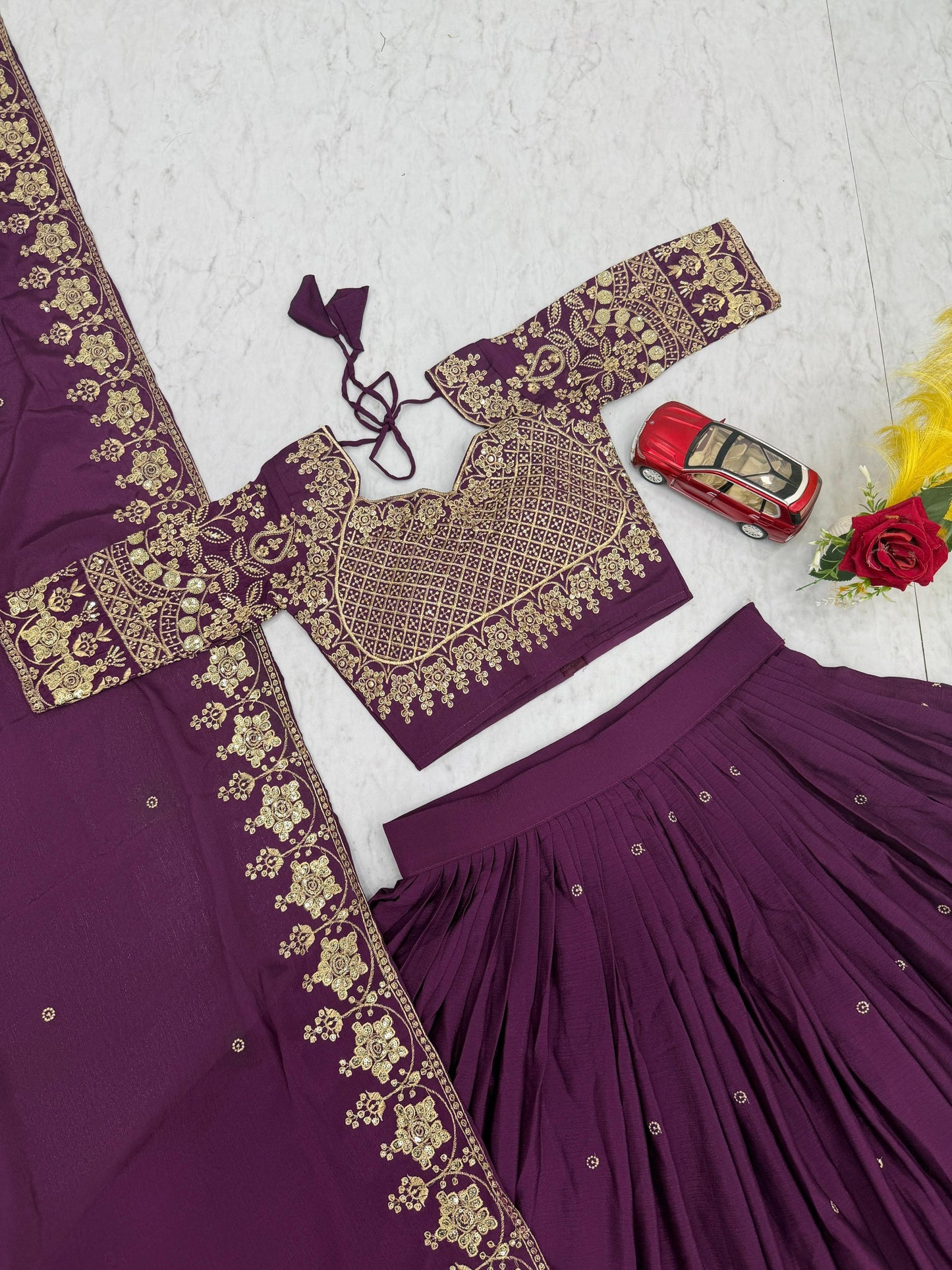 Elegant Festival Collection Lehenga Choli Set with Rich Embroidery and Glittering Sequins