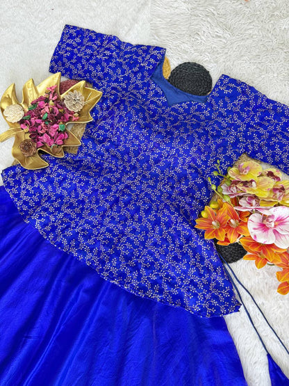 RangBhoomi Sequined Peplum Lehenga Choli – Full Stitched Festive Set
