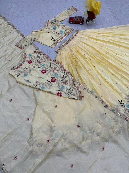 Rangbhoomi Festive Embroidered Crop Top with Lehenga, Jacket & Dupatta