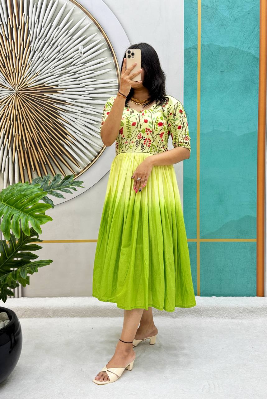 Summer Charm Cotton Frock Gown - Rangbhoomi