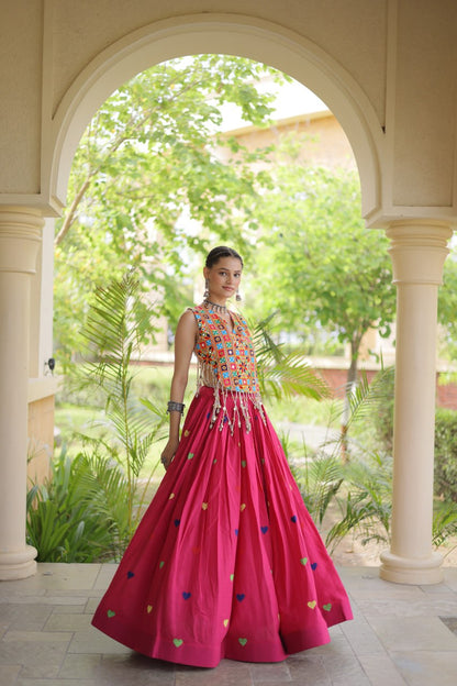 RangBhoomi Navratri Festive Cora Cotton Lehenga Set with Embroidered Blouse