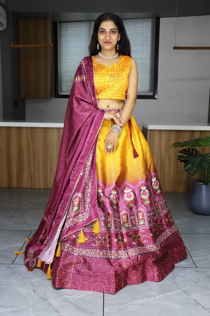 RangBhoomi Exclusive Printed Lehenga Collection – Vibrant Floral and Geometric Ethnic Wear