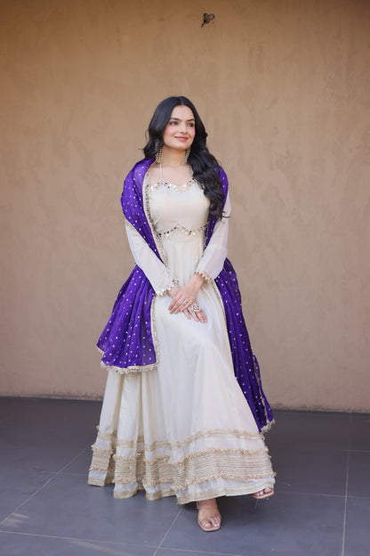 Elegant Gown with Dupatta Collection 2026 – Timeless Design with Classic Embroidery