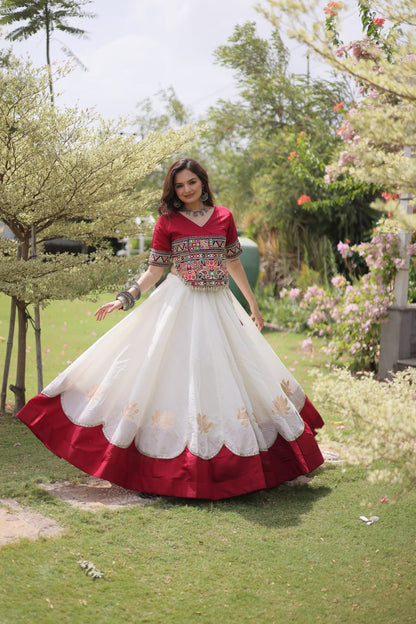 RangBhoomi Navratri Lehenga Choli Collection 2026 — Lotus Mirror Embroidered Set