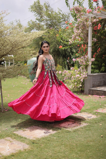 RangBhoomi Navratri Kora Cotton Lehenga Set — Full-Stitched Festive Ensemble