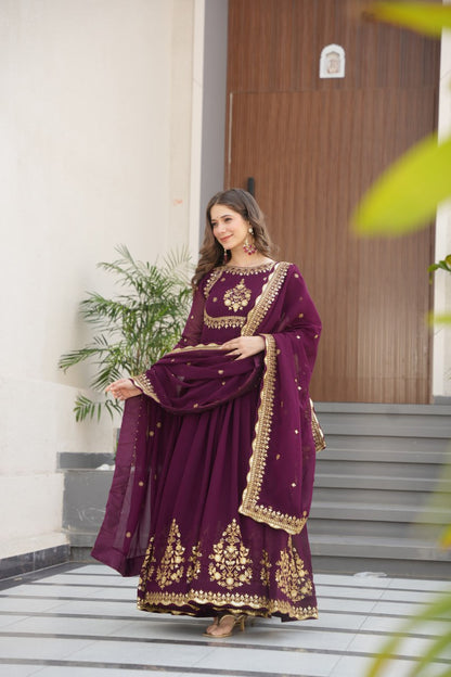 Exquisite Designer Gown with Dupatta – Limited Edition 2025