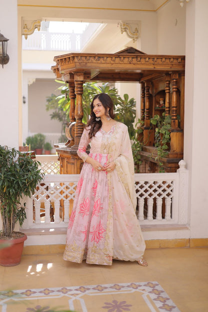 Elegant Premium Ready-to-Wear Gown with Matching Dupatta Set