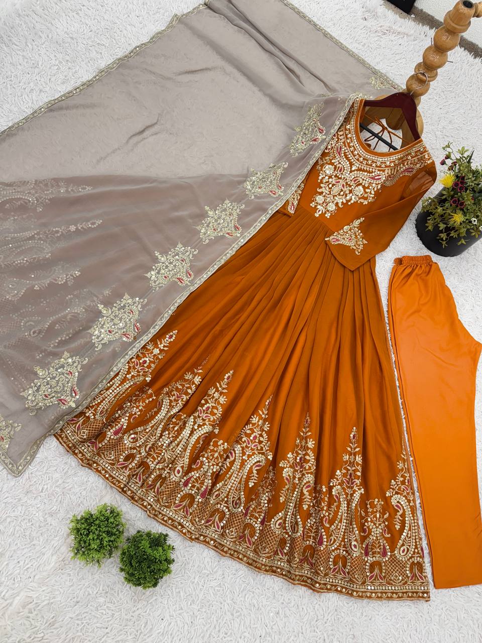 Stun at Every Celebration in This Embroidered Party Gown Set