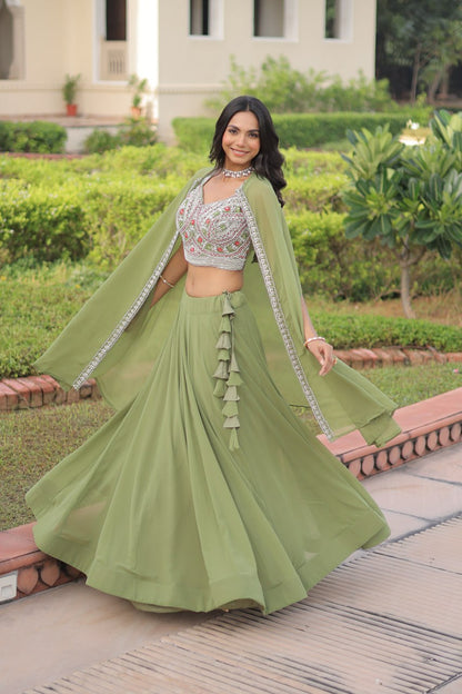 Premium Ready-to-Wear Lehenga Choli Set with Stylish Shrug Jacket