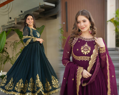 Exquisite Designer Gown with Dupatta – Limited Edition 2025