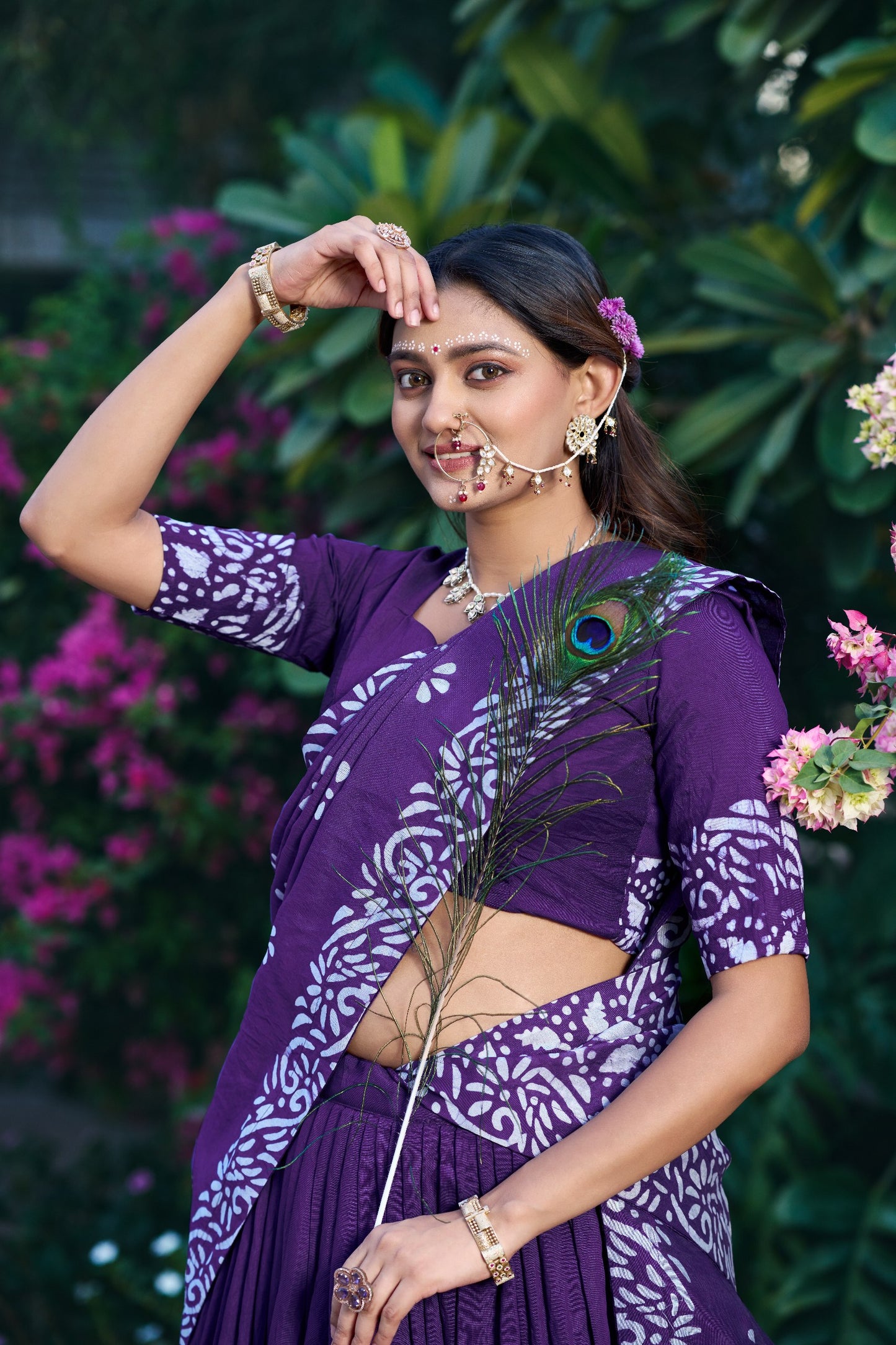 RangBhoomi Vrajshree Cotton Chanderi Lehenga Set — Festive Janmashtami Ensemble