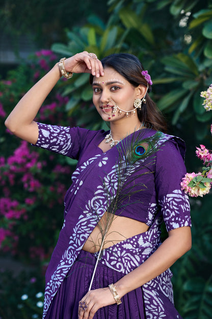 RangBhoomi Vrajshree Cotton Chanderi Lehenga Set — Festive Janmashtami Ensemble