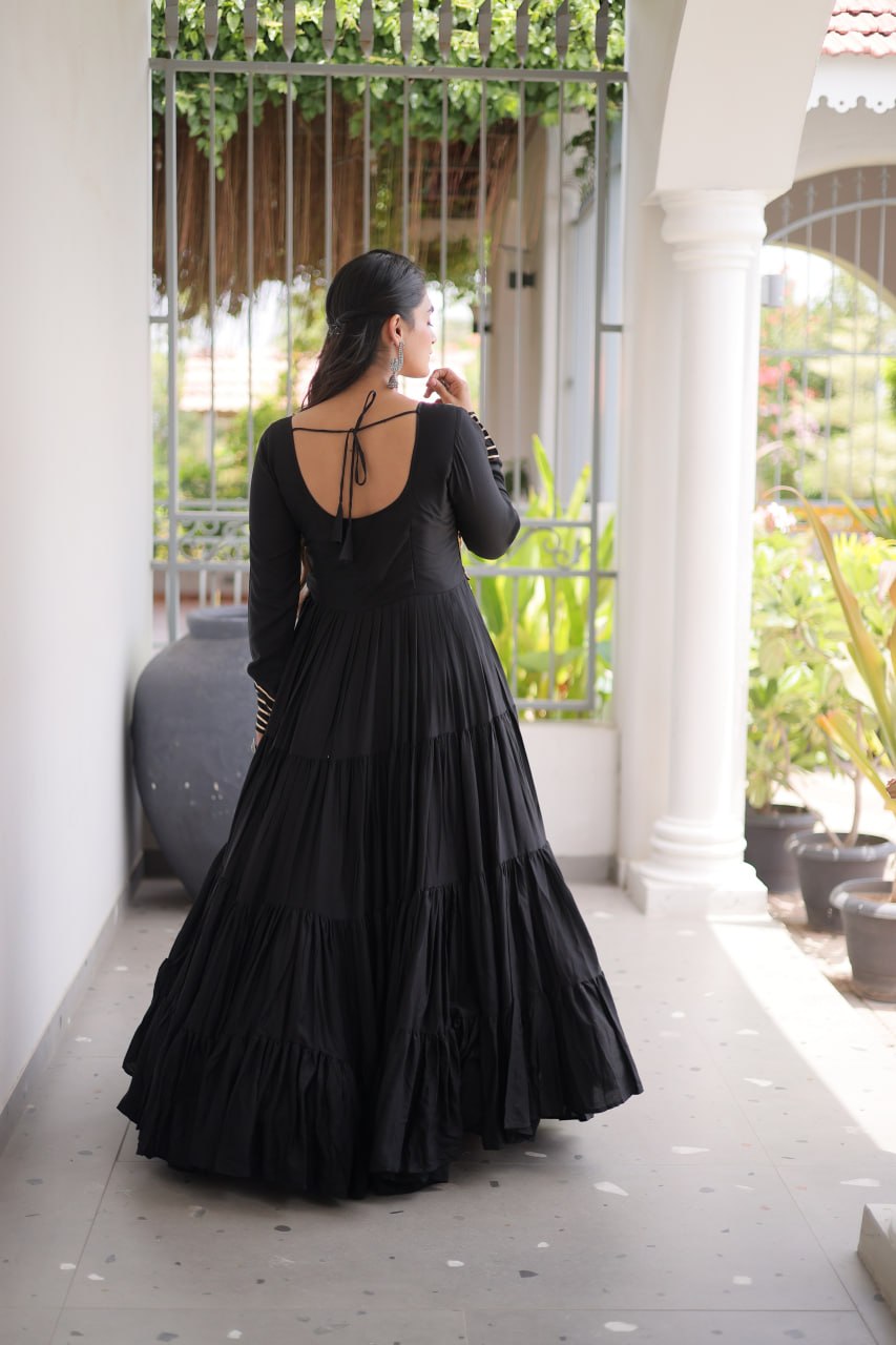 RangBhoomi Navratri Gown Collection 2026 — White, Maroon & Black Festive Gown