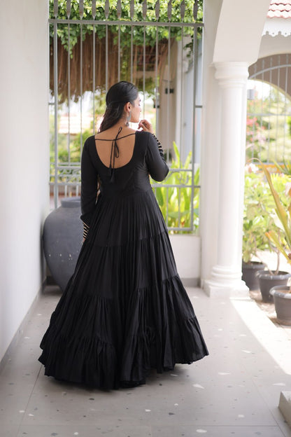 RangBhoomi Navratri Gown Collection 2026 — White, Maroon & Black Festive Gown