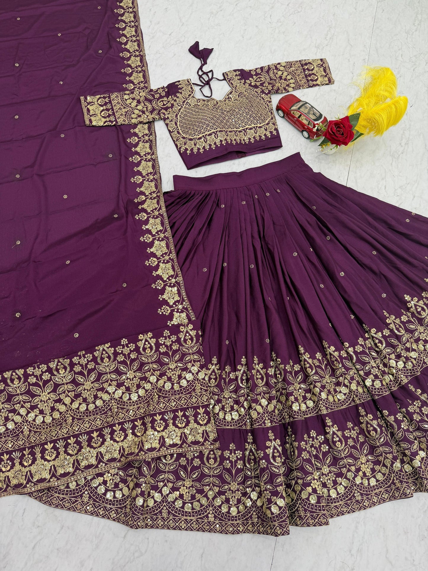 Elegant Festival Collection Lehenga Choli Set with Rich Embroidery and Glittering Sequins