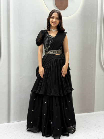 RangBhoomi Rakhi Special Pure Fox Georgette Lehenga Choli with Attached Dupatta