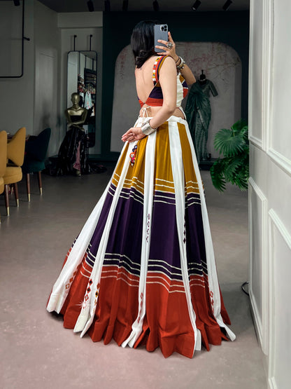 RangBhoomi Navratri 2026 Mirror-Work Rayon Lehenga Set