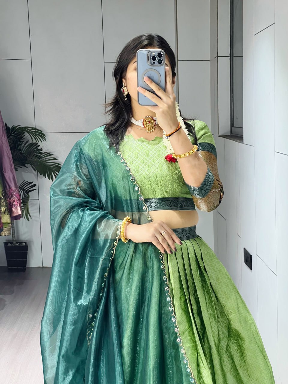 RangBhoomi New Arrival Silk Traditional Lehenga with Contrasting Dupatta