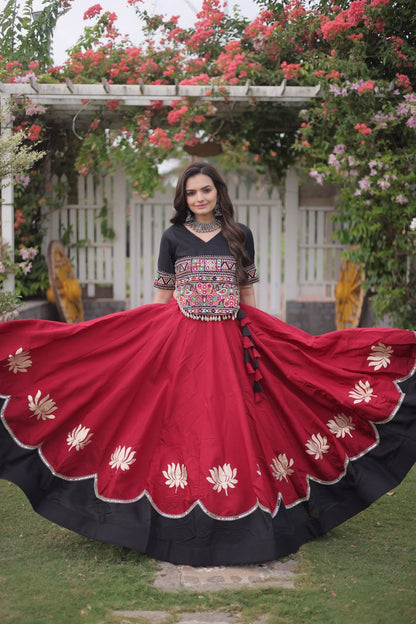 RangBhoomi Navratri Lehenga Choli Collection 2026 — Lotus Mirror Embroidered Set