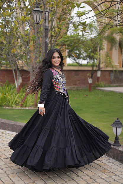 Navratri Gown Collection 2026 — Elegant Reyon Gown with Embellished Blouse by RangBhoomi