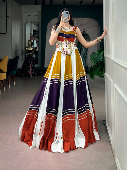 RangBhoomi Navratri 2026 Mirror-Work Rayon Lehenga Set