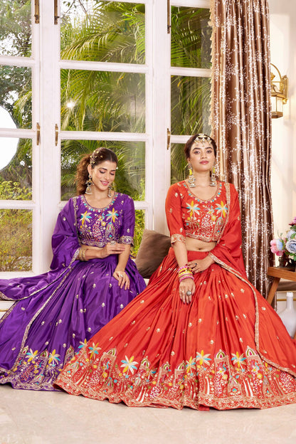 RangBhoomi New Launch Wedding Collection Bridal Lehenga Choli with Rich Embroidery and Silk Fabric