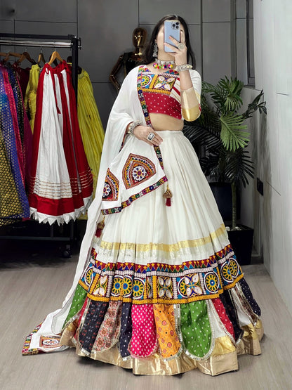 Premium Navratri Ethnic Chaniya Choli Set 2026 with Multicolor Latkans and Mirror-Embellished Fancy Blouse