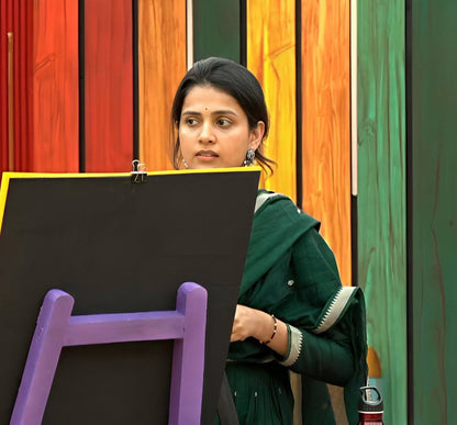 Elegant Handloom Cotton Gown with Matching Dupatta – Inspired by Bigg Boss Star Tanuja