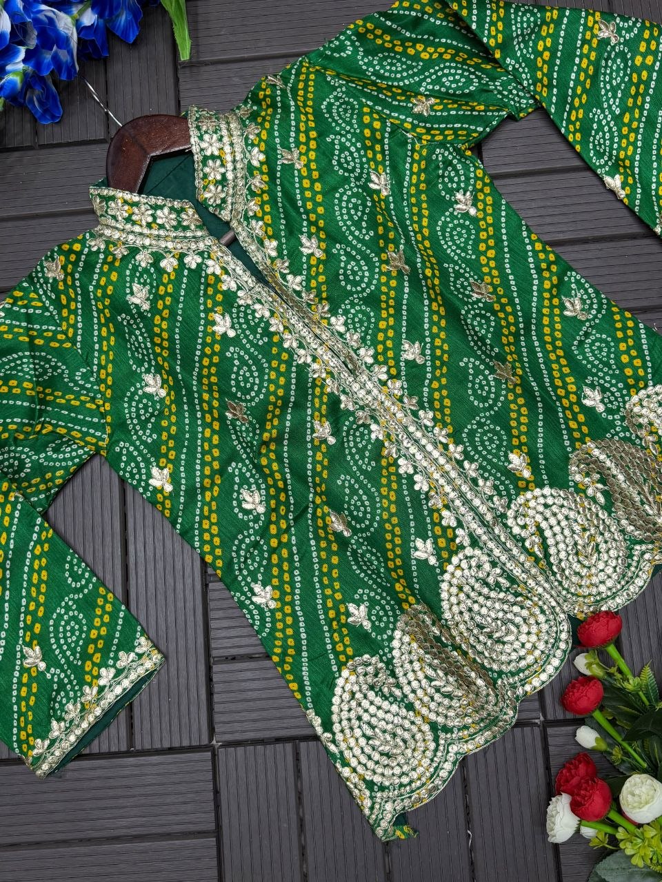 RangBhoomi Embroidered Sequence Jacket and Lehenga Choli - Ready to Wear Festive Set