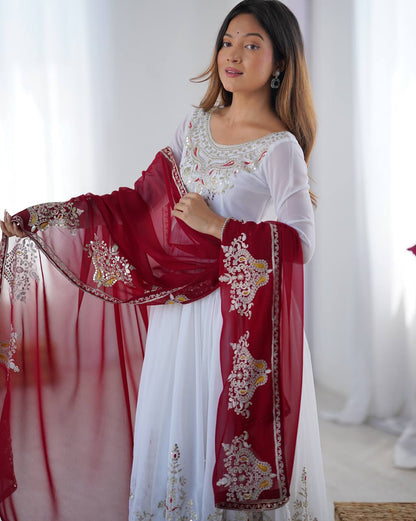 Stun at Every Celebration in This Embroidered Party Gown Set