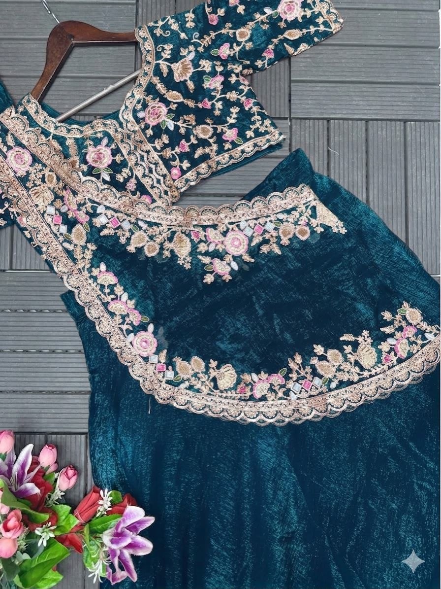 Elegant Embroidered Lehenga Choli Set with Sequence Work – New Arrival by RangBhoomi