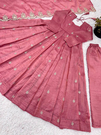RangBhoomi Elegant Embroidered Sequined Anarkali Three-Piece Set